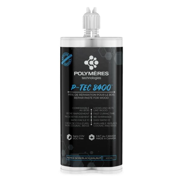 Quick Drying & Easy Sanding Wood Filler | 400ml Cartridge | Food Safe | Weather-resistant | P-TEC 8400