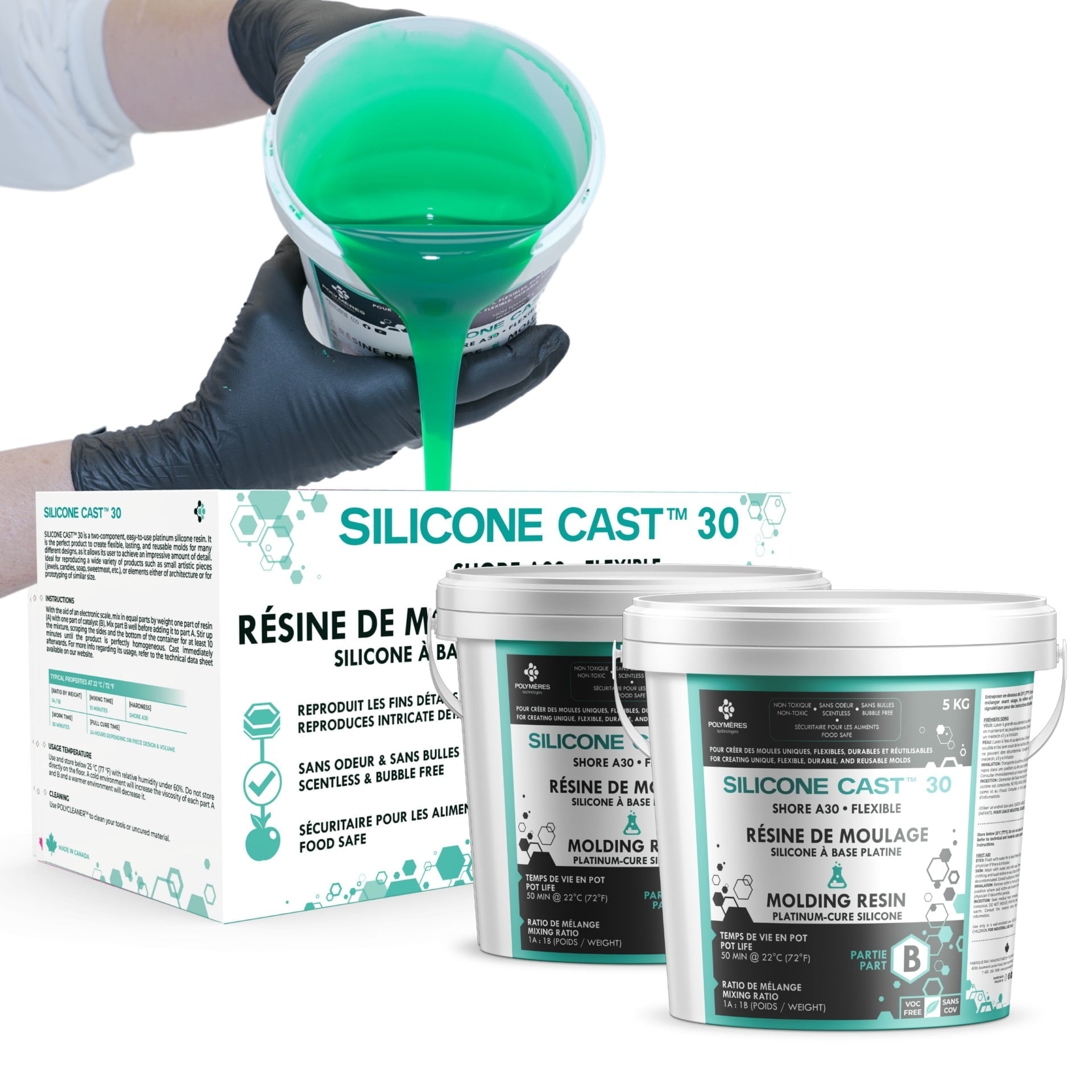 Silicone Mold Making Kit Translucent Liquid Molding Silicone Set for DIY  Casting